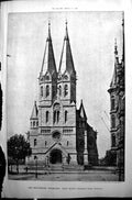 Old Print Ring-Kirche Wiesbaden Professor Otzen Builder 1896 Architecture 19th