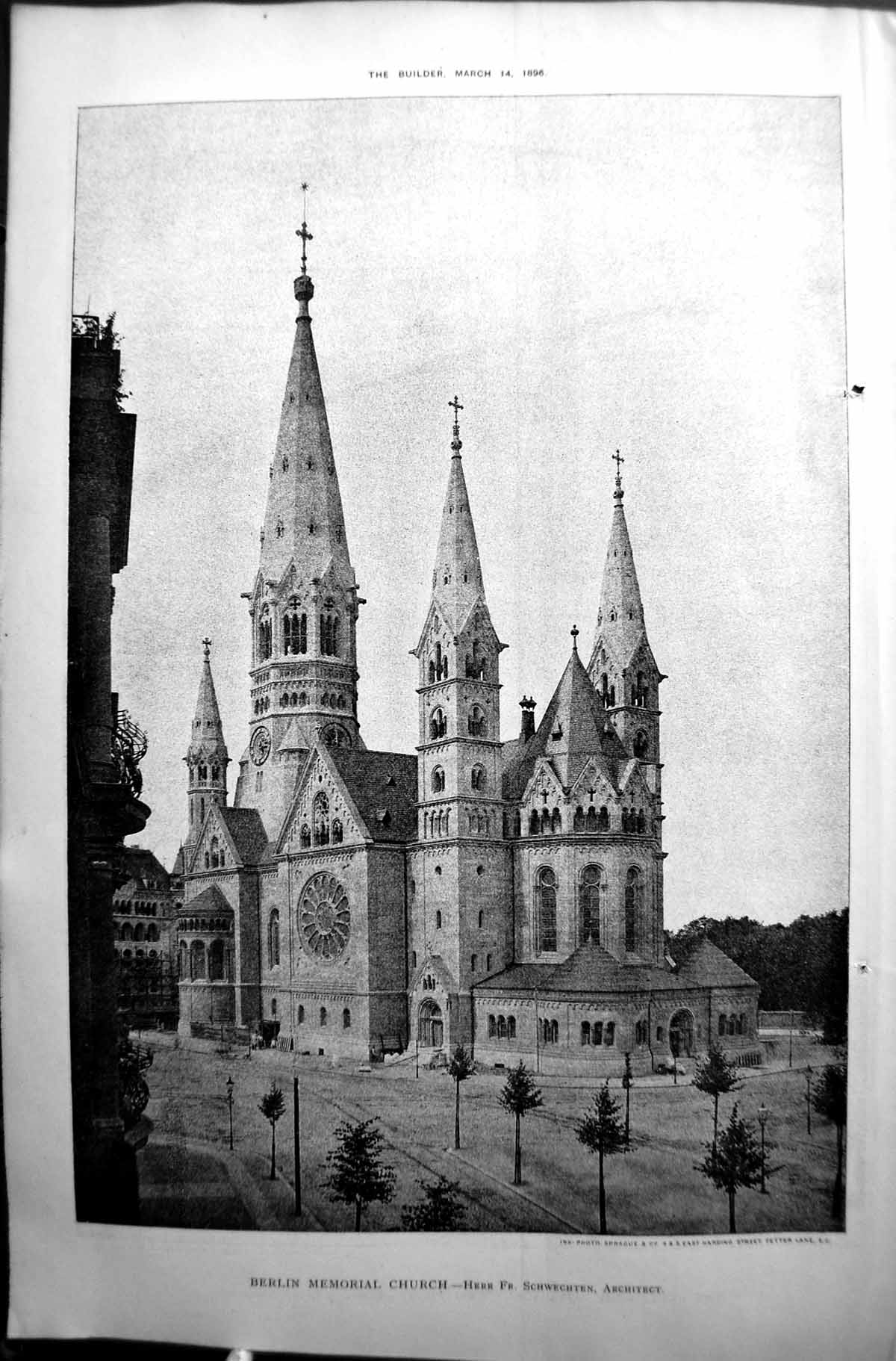 Old Builder 1896 Architecture Berlin Memorial Church Herr Schwechten Victorian