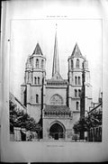 Old West Front Dijon Cathedral Paul Robert Builder 1896 Architecture Victorian