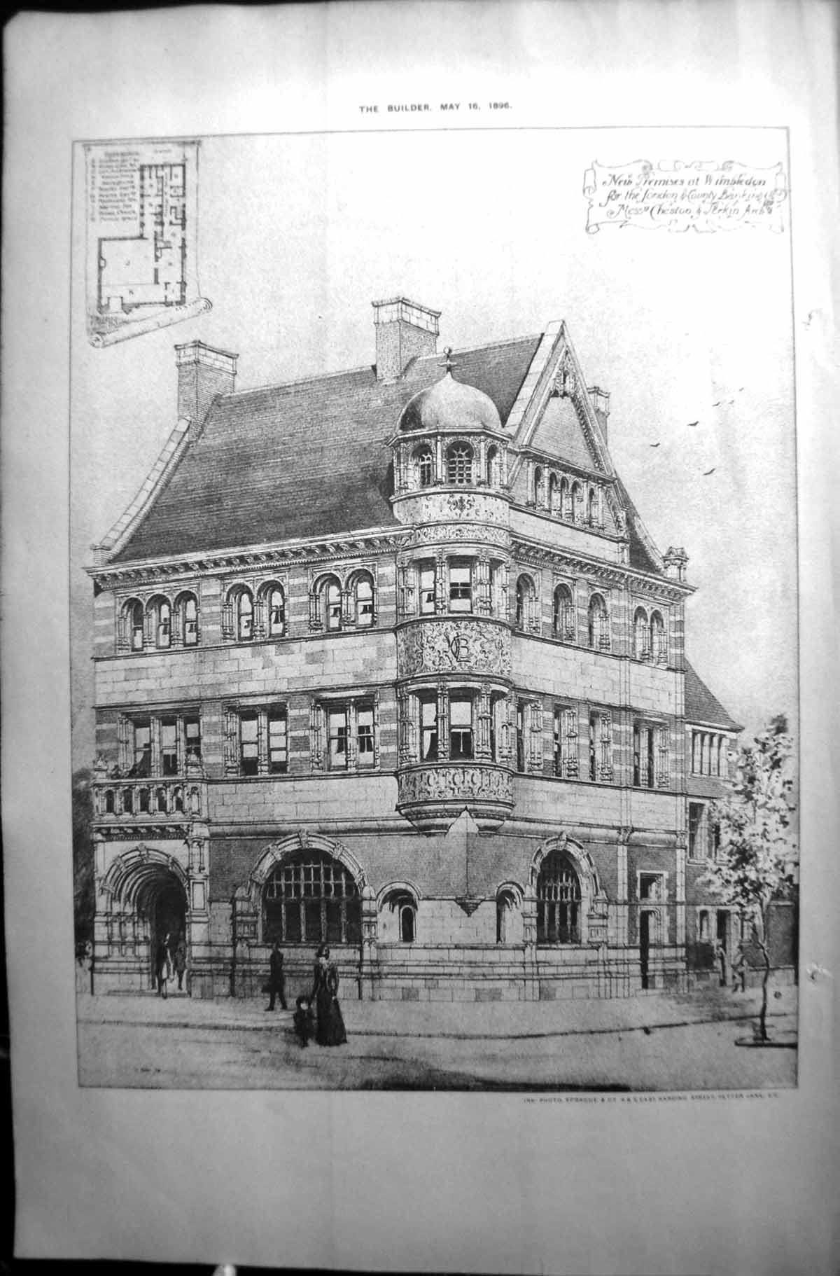 Old Builder 1896 Architecture Wimbledon London Banking Cheston Perkin Victorian