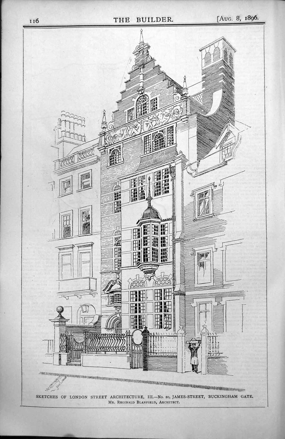 Old 20 James St Buckingham Gate Blanfield Arch Map Tunbridge Wells 1896
