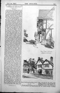 Antique Old Print Post Office Chiddingstone Leigh Ichtham House Church 1896