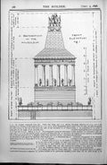 Old Restoration Mausoleum Front Elevation Plan Pyramid Quadriga 1896 Victorian