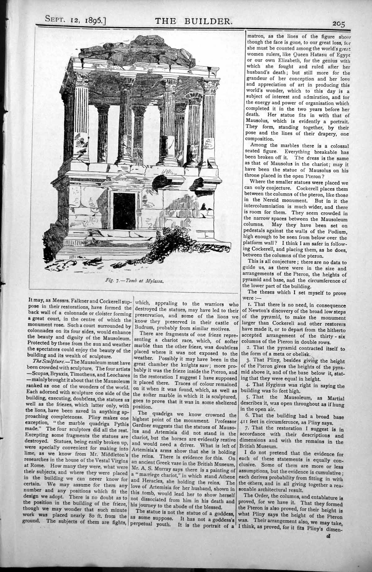 Old Tomb Mylassa Temple Pyramid No Greek Form Feature Carian Tomb 1896 19th