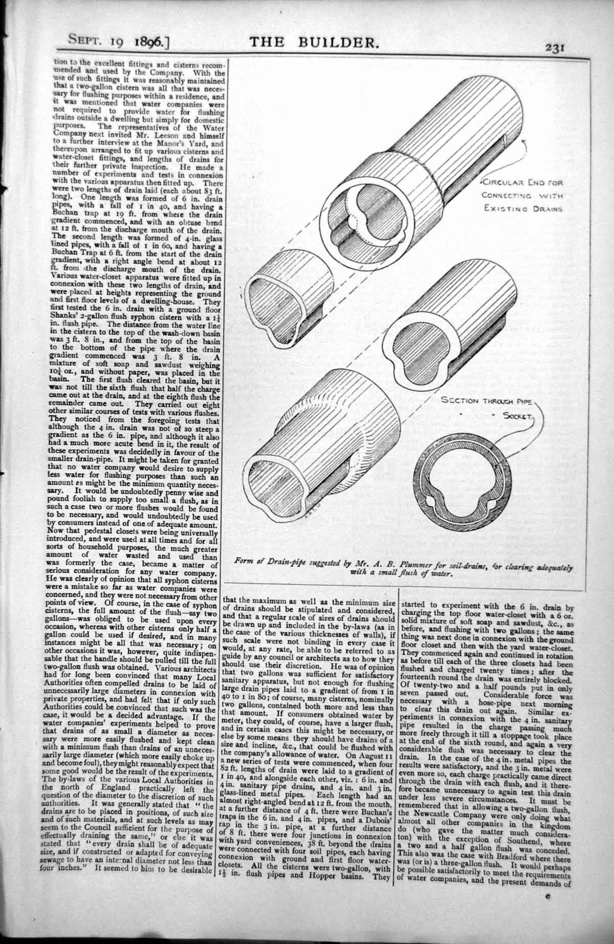 Old Drain Pipe A Plummer Soil Drains Clearing Small Flush Water 1896 Victorian
