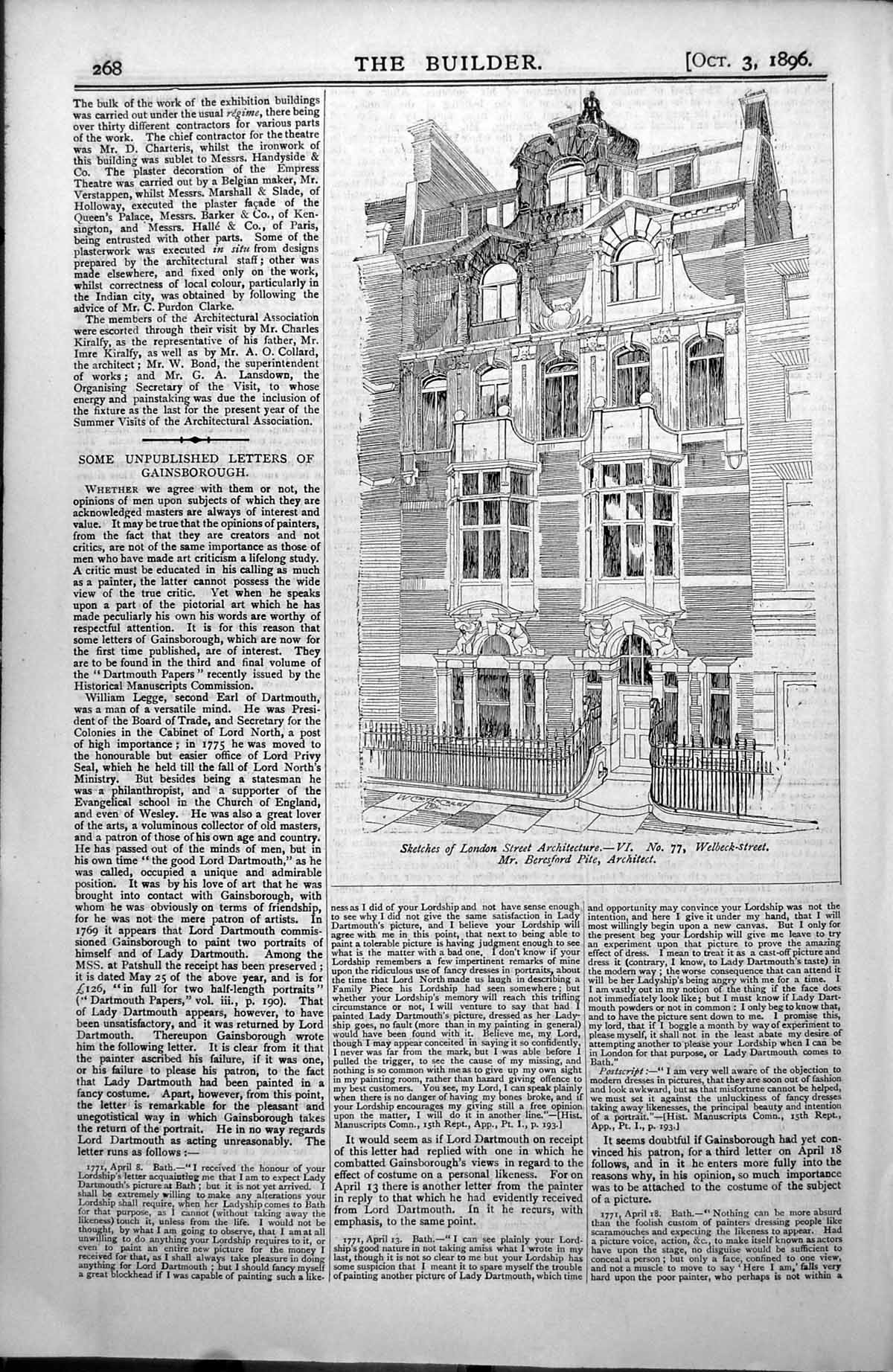 Old London St Architecture No 77 Welbeck Street Beresford Pite Arch 1896