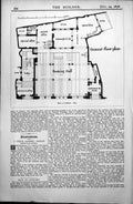 Old Print Bank Scotland Bishopsgate Street London Plan Ground Floor 1896 19th