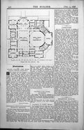 Antique Old Print Proposed New Club Aldershot Plan Ball Room Auditorium 1896