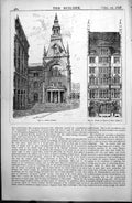 Antique Print Berlin Buildings Neues Theatre Front Tavern Bier Falast 1896 19th