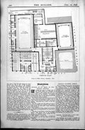 Old Design Pubblic Library Shoreditch Ground Plan Pitfield Street 1896 19th
