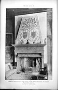 Old Print Schloss Friedrichs-HFire Place Drawing Room Empress Germany1896 19th
