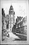 Old Belfry Calais From Rue De La Citadelle Drawn C E Mallows 1894 1896 19th