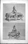 Original Old Antique Print Casket Silver & Enamel Nelson & Edith Dawson 1896