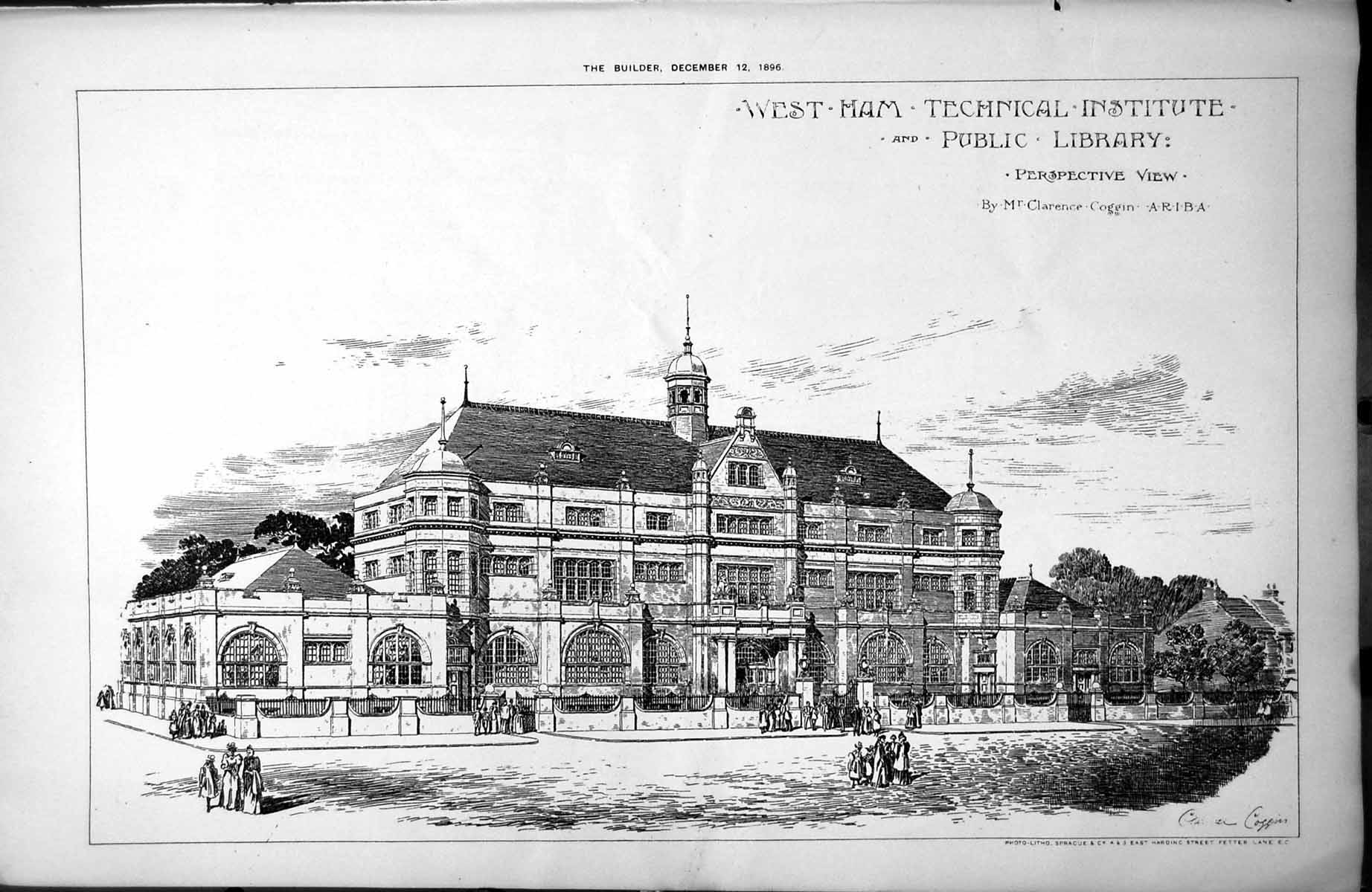 Old West Ham Technical Institute Public Library Clarence Coggin 1896 Victorian