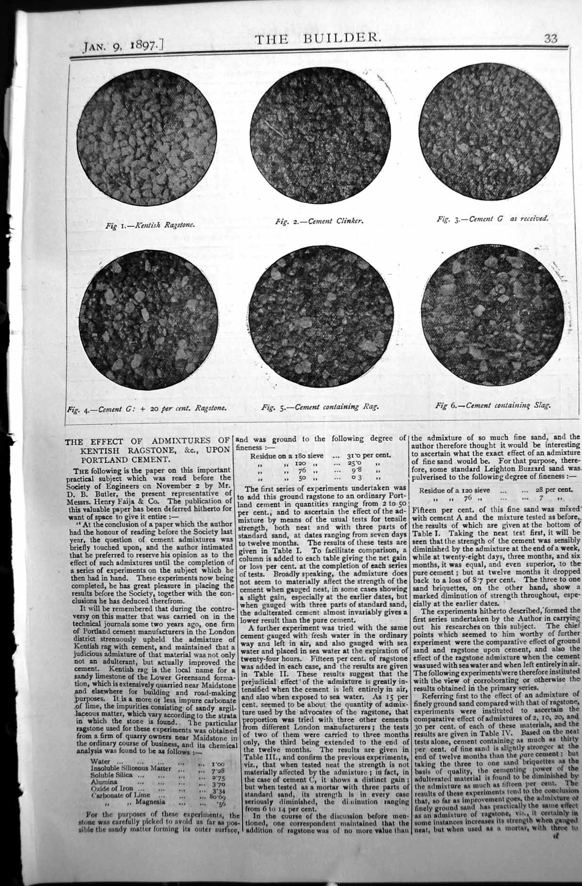 Old Antique Print Builder 1897 Kentish Ragstone Portland Cement Clinker 19th