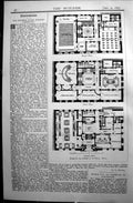 Old Print Plan Design Institute Soane Medallion Builder 1897 Architecture 19th