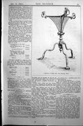 Antique Old Print Builder 1897 Architecture Tripod Chafing Pan Caterina Siena