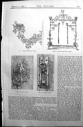 Original Old Antique Print Builder 1897 Engineering Wrought Iron Design Knocker