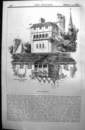 Original Old Antique Print Builder 1897 Architecture Cardiff Castle Grocock