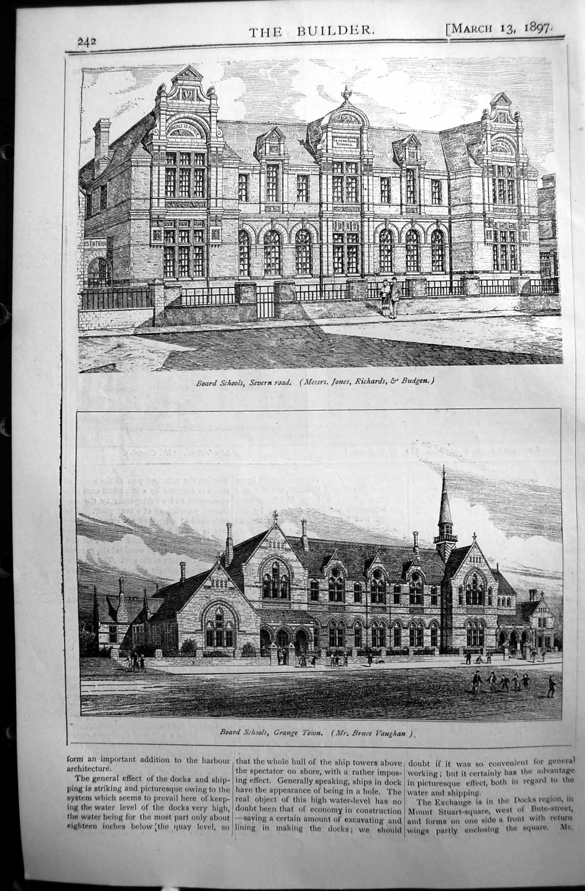 Old Board School Severn Road Richards Budgen Grange Town Vaughan 1897 Victorian