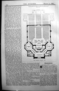 Original Old Antique Print Builder 1897 Architecture Plan Synangogue Cardiff