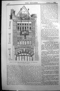 Antique Old Print Builder 1897 London Street Architecture Bond Street Benson