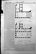 Old Antique Print Plan White Hall Berlin Castle Builder 1897 Architecture 19th