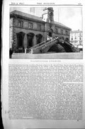 Old Print External Stairs Corn Exchange Ordish Builder 1897 Architecture 19th