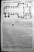 Antique Old Print Builder 1897 Architecture Floor Plan St. Alban'S Blackburn
