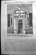 Old Builder 1897 London Street Architecture Entrance Queen'S Gate Nor Victorian