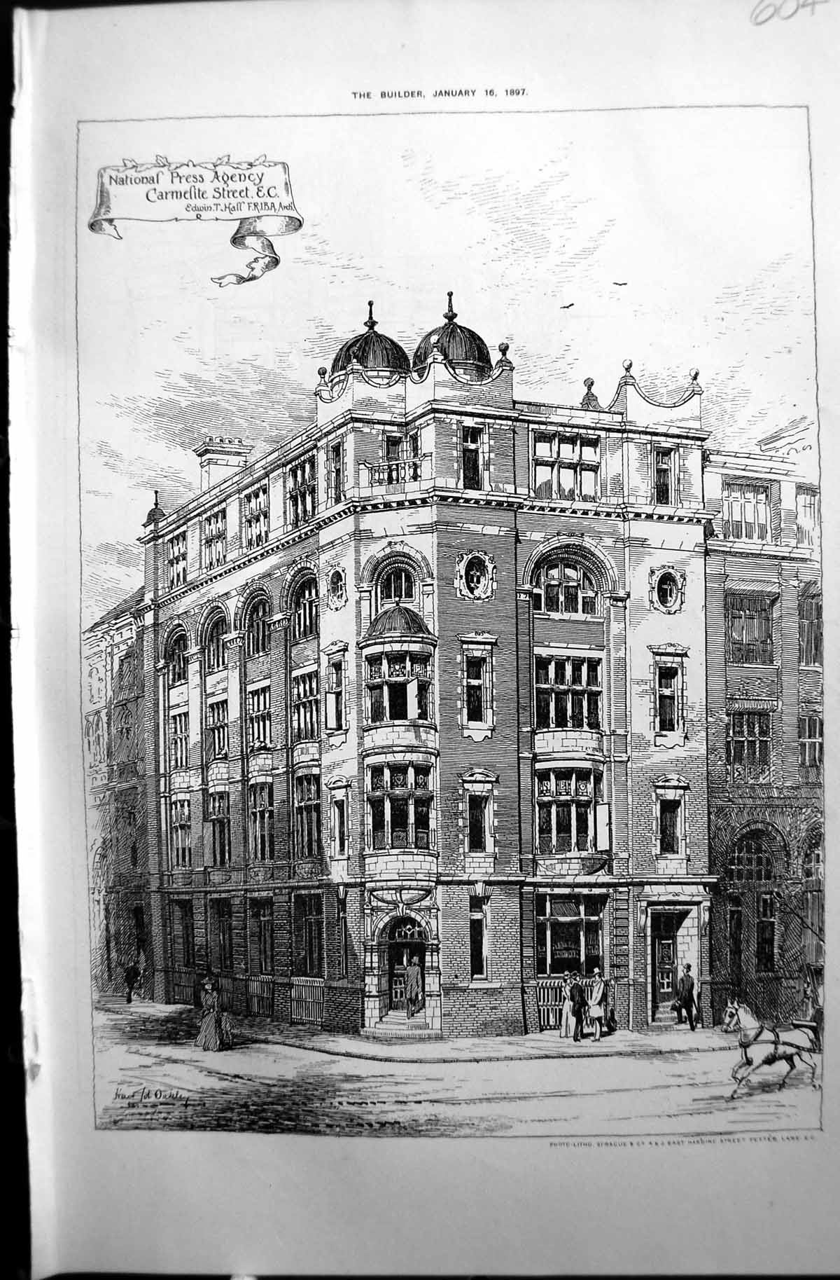 Old National Press Agency Carmelite Street Edwin Hall Builder 1897 Ar Victorian