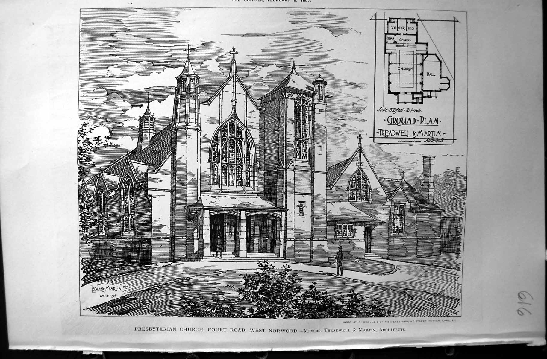 Old 1897 Architecture Presbyterian Church Court Road Norwood Treadwel Victorian