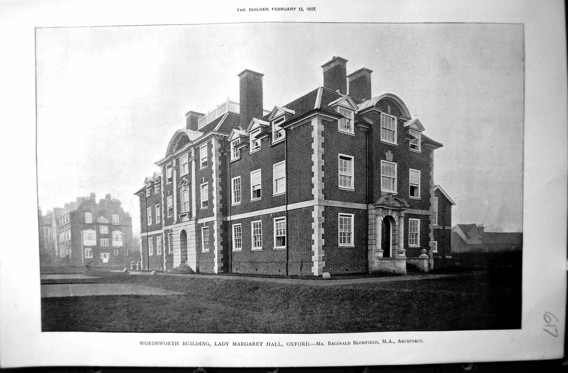 Old Builder 1897 Architecture Wordsworth Building Lady Margaret Oxfor Victorian