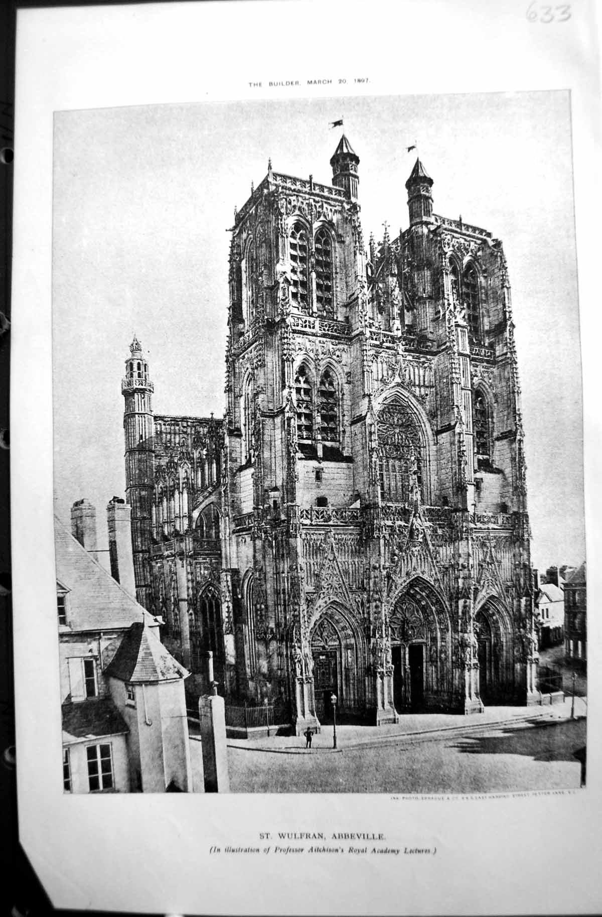 Old Builder 1897 Architecture St. Wulfran Abbeville Professor Aitchis Victorian