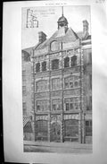 Original Old Antique Print Builder 1897 Architecture Conduit Street Gordon 19th