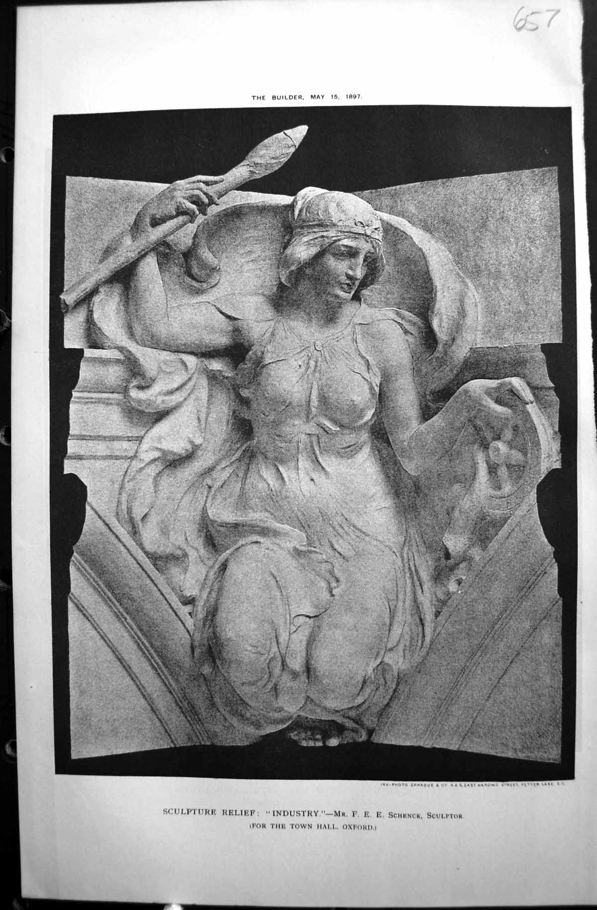 Old Builder 1897 Sculpture Relief Industry Town Hall Oxford Scheneck Victorian