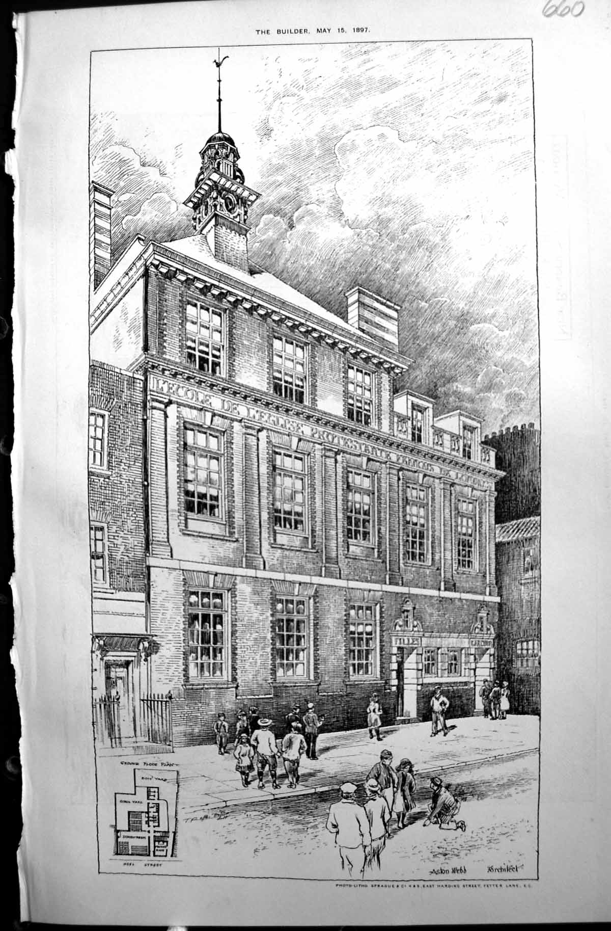 Old House France Street Scene Plan Aston Webb Builder 1897 Architectu Victorian