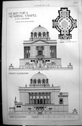 Antique Old Print Builder 1897 Architecture Design Memorial Chapel Paterson
