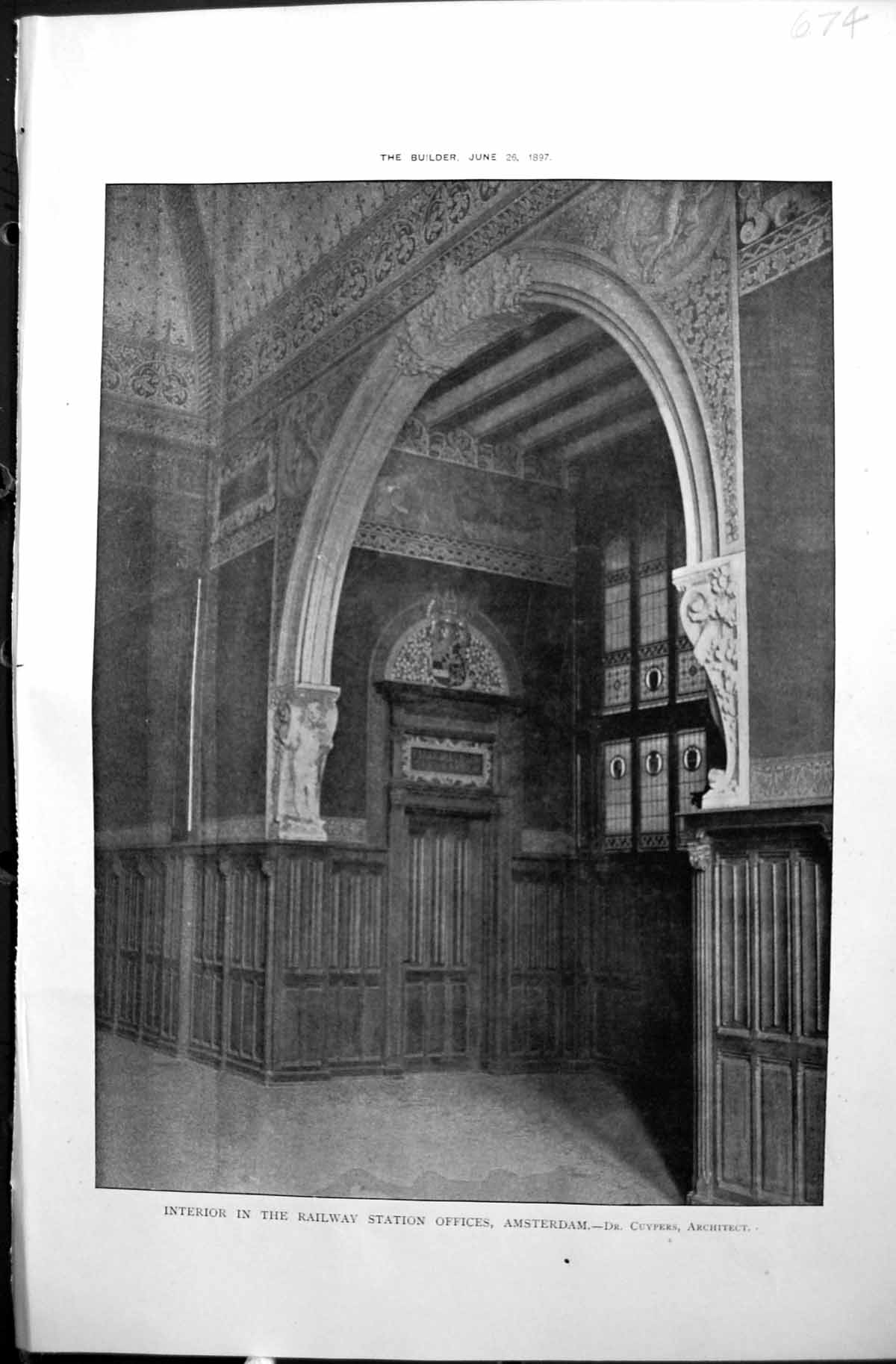 Old Interior Railway Station Offices Amsterdam Cuypers Builder 1897 A Victorian
