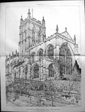 Antique Old Print Builder 1897 Architecture Great Malvern Abbey Roland Paul