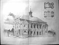 Original Old Antique Print Builder 1897 Architecture Market Hall Design Inglis