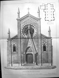 Antique Old Print Builder 1897 Architecture Plan Church Pallera Italy Gallo