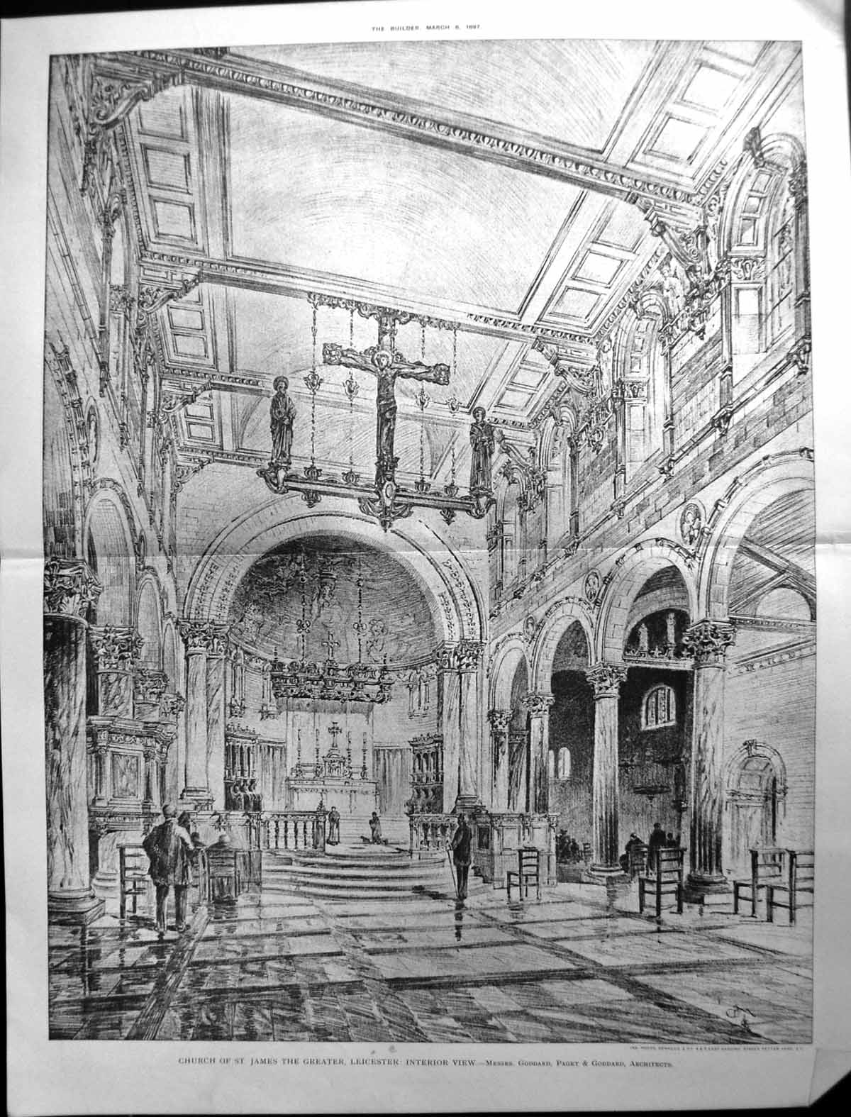 Old Builder 1897 Architecture Church St. James Greater Leicester Godd 19th