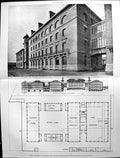 Old Builder 1897 Architecture Depot Central Materiel Postes Telegraph 19th