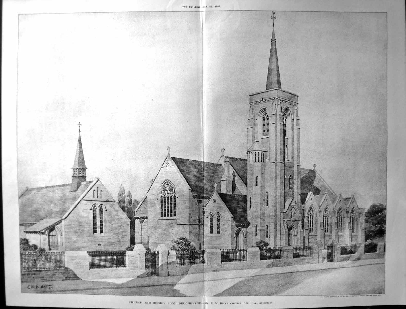 Old Builder 1897 Architecture Church Mission Room Seughenydd Bruce Va 19th