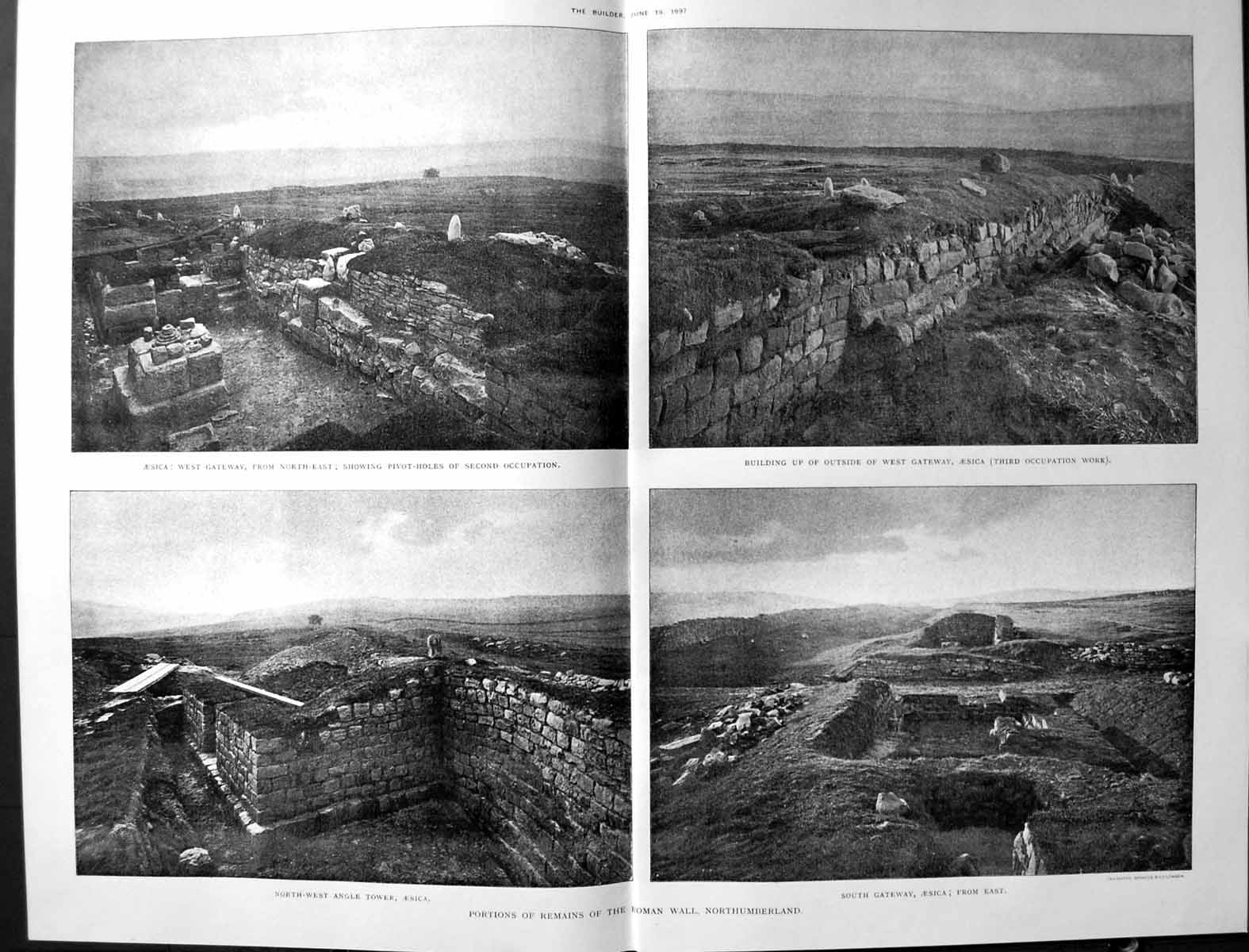 Old Builder 1897 Roman Wall Northumberland Aesica West Gateway AngleVictorian