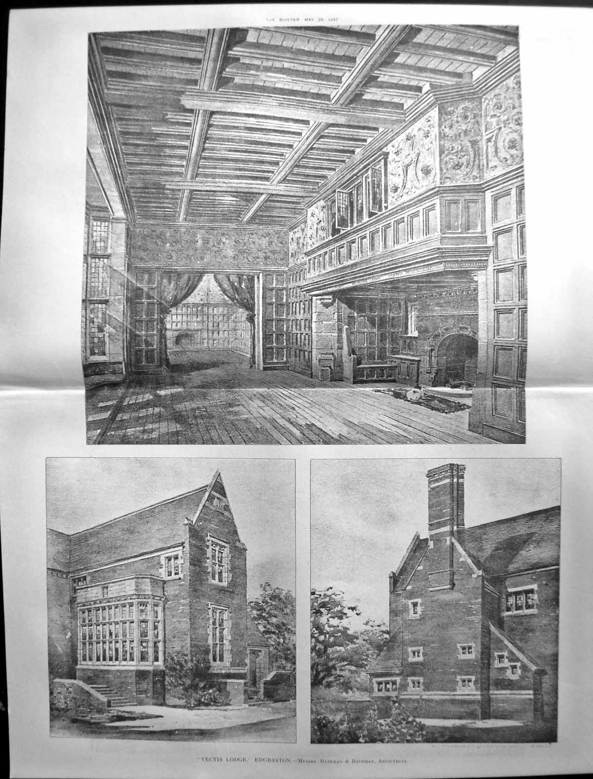 Old 1897 Architecture Vectis Lodge Edgbaston Bateman Kincardine Deesi 19th