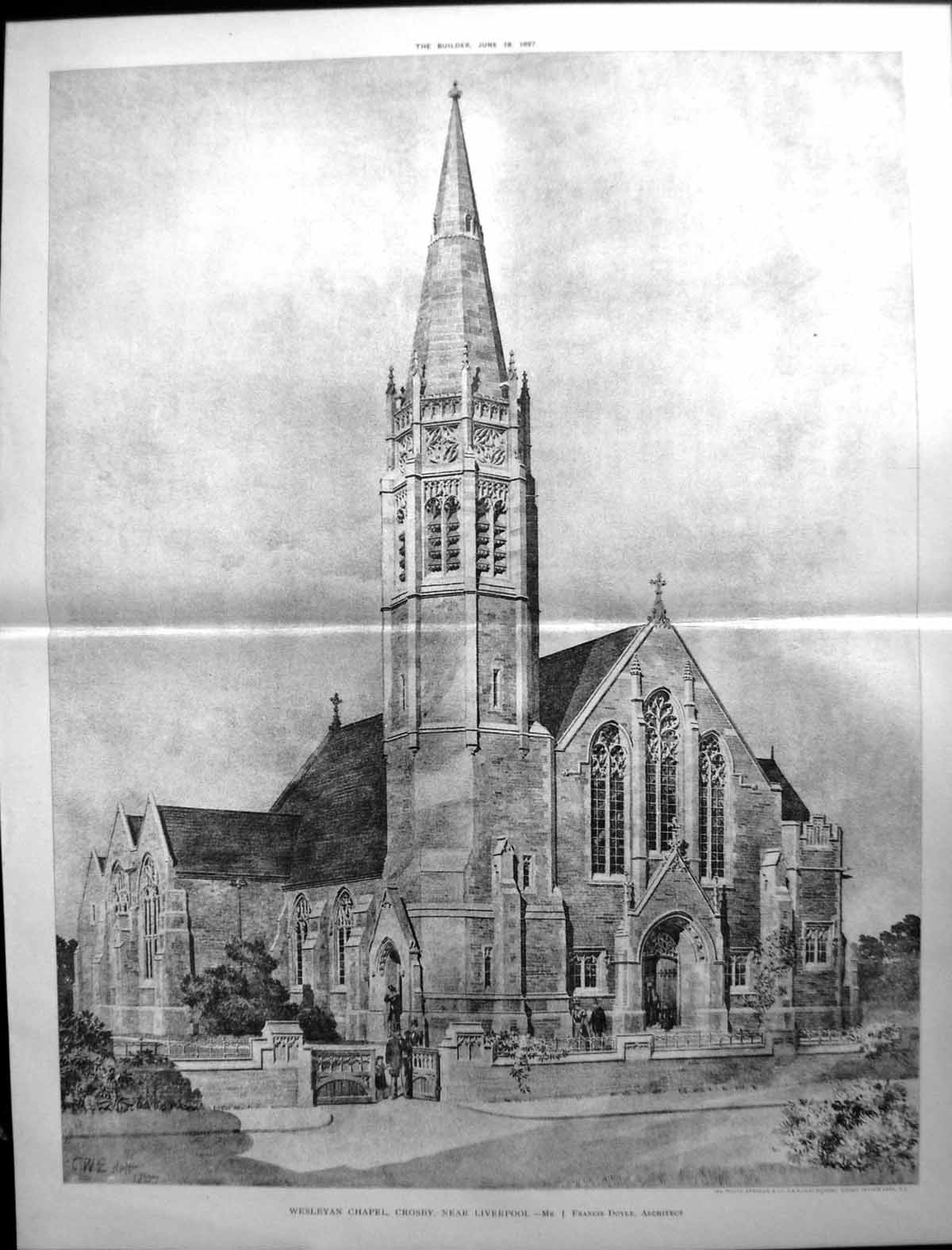 Old Builder 1897 Architecture Wesleyan Chapel Crosby Liverpool DoyleVictorian