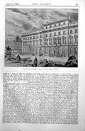 Antique Old Print Bank Scotland Buildings Glasgow Bargemen'S Institute 1898 0