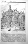 Antique Old Print Business Premises Burnett Boston Schoolboard Glasgow 1898 0